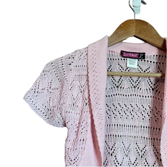 3 for $30! Say what‎ light pink shirt sleeve cardigan - Picture 2 of 10